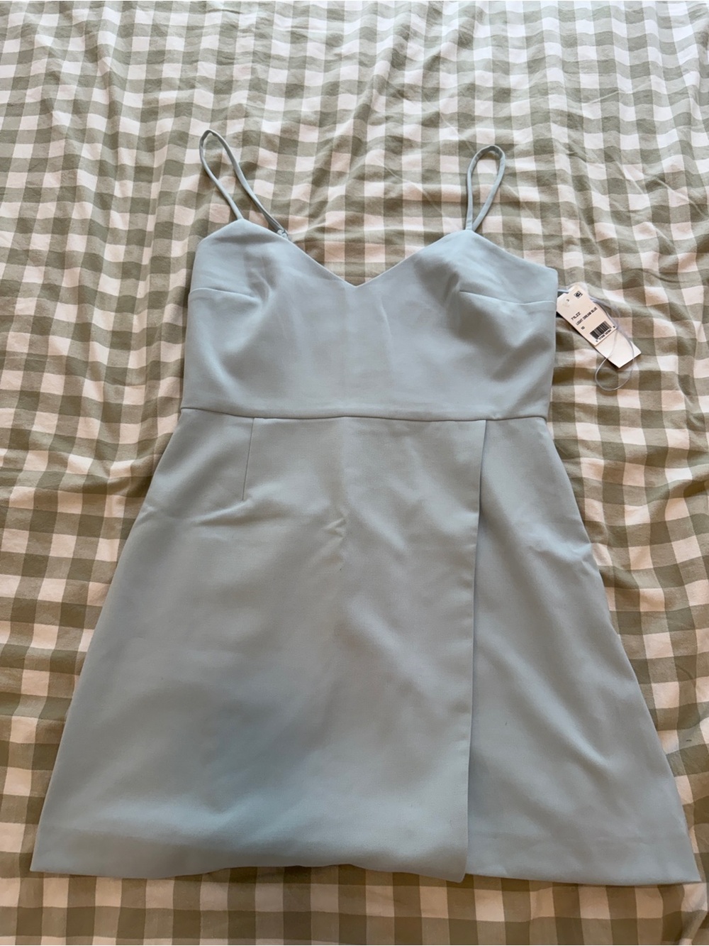 Light Blue Spaghetti Strap A-Line Dress